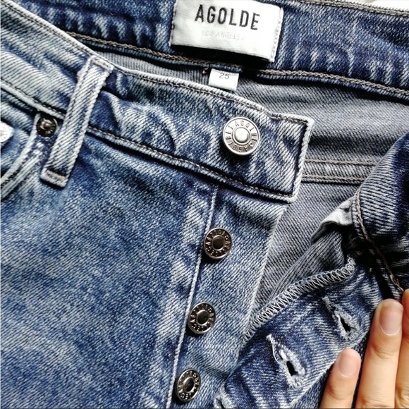 AGOLDE Nico High Rise Slim Jeans Retreat Recycled Cotton W25 - Picture 5 of 10